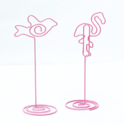 China Wholesale Customized Office Pink Clips One Line Photo Holder Office Metal Note Mount Shape Position Number Name Card Note YS1225C for sale