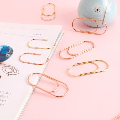 China YS04022 Wholesale High Quality Steel Wire Large Size Customized School Office Supplies Metal Gold Plastic-coating Colorful Line Paper Clips for sale