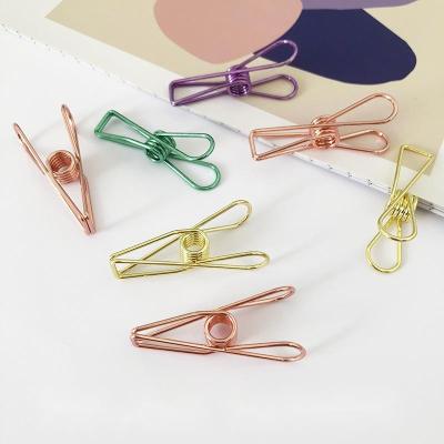 China Stock Super Fashion Anti-Corrosion YS0502 Assorted Cavity Steel Wire Metal Fast Shipping Long Binder Clips For Office for sale