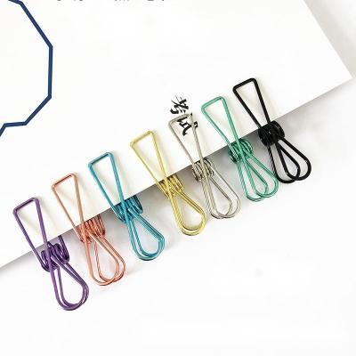 China YS0502 anticorrosive cheap price in stock assorted hollow steel wire metal long tailed binder clips for sale