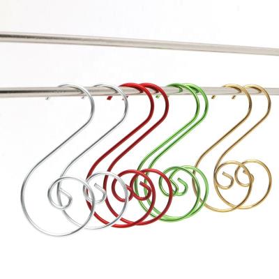 China Christmas or other festival stocking hooks multiple color Christmas tree ornament hangers decorative s-shaped hooks fast delivery YS10002 for Christmas for sale