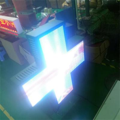 China text/outside graphics/date/number.etc. Outdoor Hospital Cross Sign Led Display Screen Pharmacy Led Cross Led Module P10 Waterproof for sale