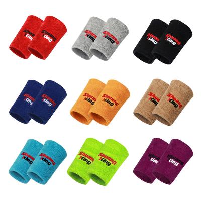 China Private Label Durable Custom Cotton Terry Cloth Sport Exercise Tennis Sweat Wrist Bands for sale