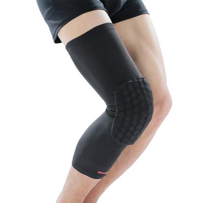 China Hexagon Pad Sports Protective OEM Gym Long Outdoor Compression Leg Sleeves Braces Honeycomb Pad Knee Pads For Basketball for sale