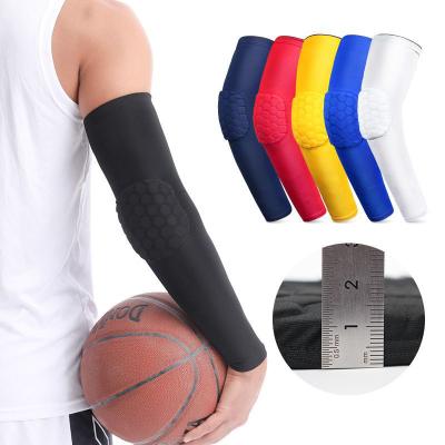 China Factory direct sale universal lycra elbow arm sleeves with honeycomb elbow pads for basketball elbow sleeves wear comfortable compression for sale