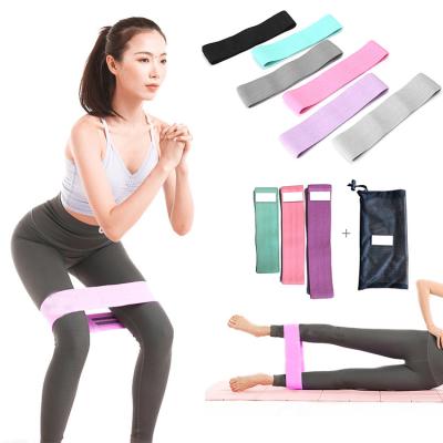 China Yoga Exercise Customized 64CM 74CM 84CM Cotton Booty Bands Logo Hot Selling Set With Net Bag for sale