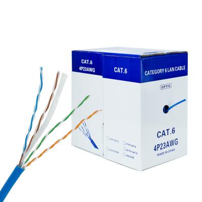 China CCA Cat6 LAN Cable Cat 6 High Speed ​​Ethernet Cable CCA 25awg 2 pair 4 pair 305m 1000ft UTP indoor cat6 network cable for sale