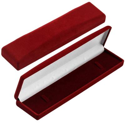 China Best Selling Red Velvet Plastic Gift Box Flocking Bracelet Box for sale