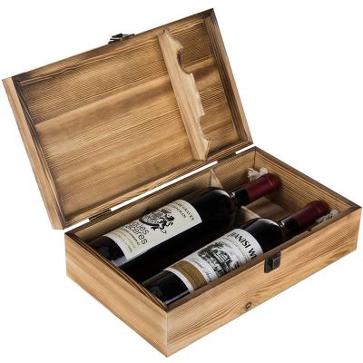 China New Arrival Hot Elegant Luxury Recyclable Double Wine Box Bamboo Material Wine Box for sale