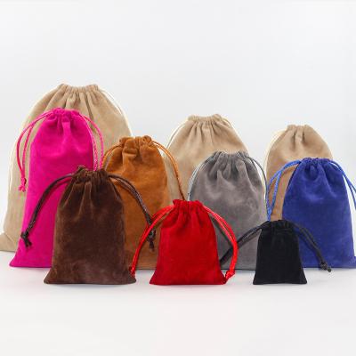 China Wholesale Customized Handmade Beautiful Big Small Size Color Velvet Jewelry Pouch Bag for sale