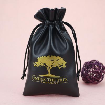 China Mini Gift Luxury Drawstring PU Cosmetic Leather Bag For Jewelry for sale