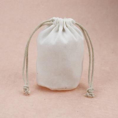 China Recyclable Custom Drawstring Round Canvas Printing Jewelry Bag for sale