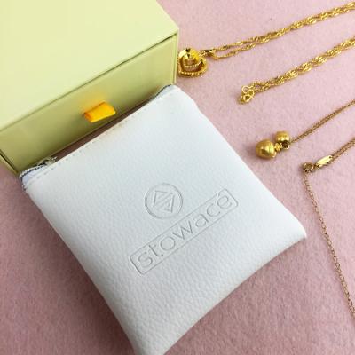 China Custom Designed RPET Material White Canvas Zipper Pouch , Make Up Cosmetic Bag With Zipper 10cmx15cm for sale