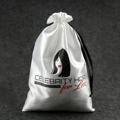 China Eco Friendly Satin Bag Packaging Silk Hair Extension Bag For Hair for sale