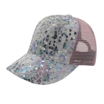 China NEW JOINT Wholesale Sequin Shiny Rhinestone Hat For Kid Girl Bling Diamond Trucker Hat for sale