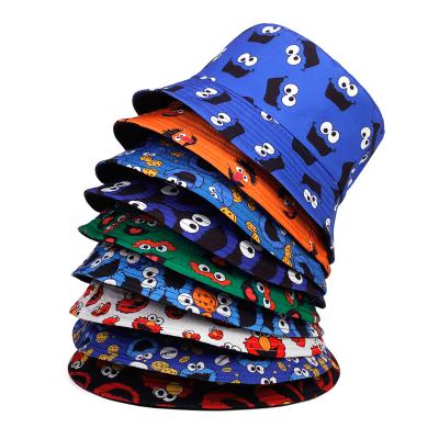 China Wholesale Dual Image Printing Solid Color Cotton Men Women Adult Custom Bucket Hats Blue Black Blue Designer for sale