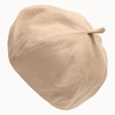 China 2020 new fashion barred 100% wool felt solid color berets French style lightweight casual classic women for sale