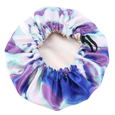 China Wholesale High Quality Custom Colored Hood Double Layer Satin Long Designer LOGO Custom Silk Sleep Image Real Hair Hoods for sale