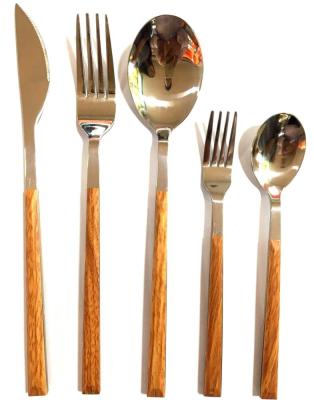 China 2020 New Arrival Sustainable Stainless Steel Cutlery With Wooden Handle Flatware for sale