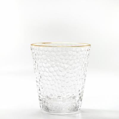 China Japandi Creative Japanese Malleolar Stria Whiskey Transparent Drinking Glasses Milk Juice Glass Cups for sale