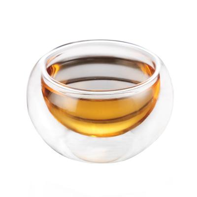 China High Borosilicate Heat Resistant Glass Tea Set Durable Double-Layer Heat-Resistant Heat-Insulating Glass Cup for sale