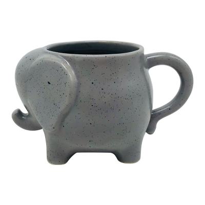 China Large capacity ceramic mug viable elephant with sesame glaze creative modeling mug of men's and women's headquarters for sale