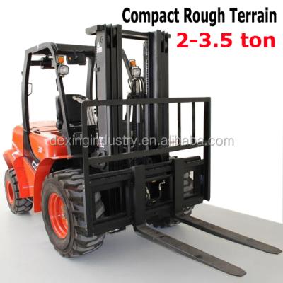 China New 2500 Kg Rough Terrain 4x4 Forklift For Sale With Optional Yammar Engine, 3 Stage Mast, 2500kg Side Shift for sale