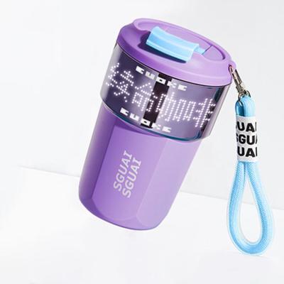 China Pixel Sguai Thermos Mug Female 316 Stainless Steel Smart Stored Coffee Mug Men's Portable Accompanying Water Mug for sale