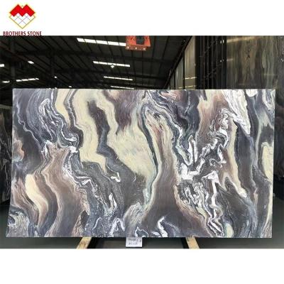 China Purple Vein Modern Luxury Marble Wave Landscape Mountain Cipollion Ondulato Rosso Luxury Stone for sale