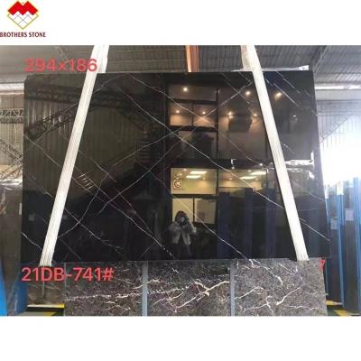 China Modern Chinese Stone Cheap Price Black White Veins Marble Wholesale Nero Marquina Black Marble For Stair Step for sale