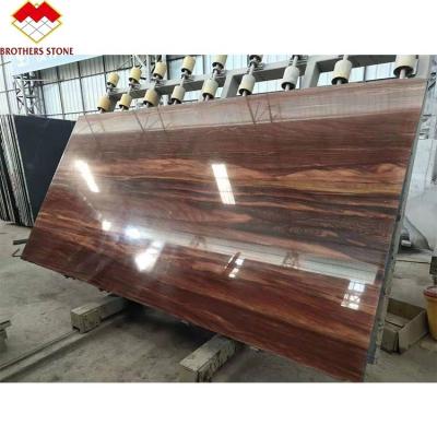 China Factory Price Marble Look Marble Panel Wood Grain Wood Texture Polished Red Marble Flooring Tile for sale