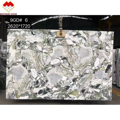 China 2022 Modern Natural Stone Transparent Green Vein Marble Beautiful Cold Ice White Jade Onyx Stone Marble for sale