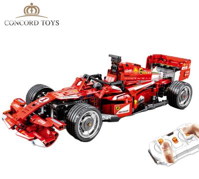 China Construction Toy New Radio Control Toys Super Bricks 1:10 Scale DIY Remote Control Assembly F1 Racing Car Building Block RC Car Toys 585 PCS for sale