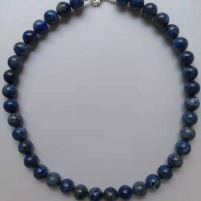 China Fashionable Nature Rare High Quality Azurite Beads 12mm Mineral Necklace For Women Gift for sale