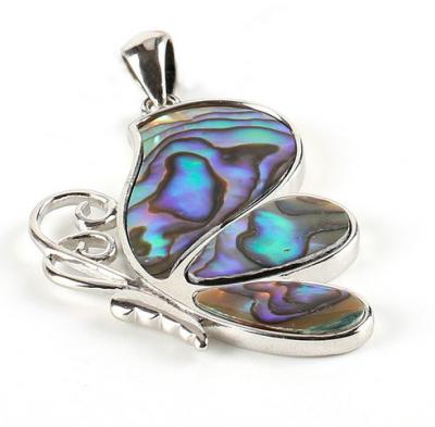 China Abalone Trendy Colorful Butterfly Fashion Pendent Necklace For Women for sale