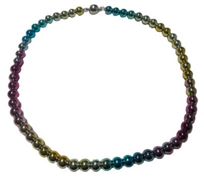 China Fashionable High Quality Colorful Round 8mm Hematite Bead Necklace With Magnet For Women for sale