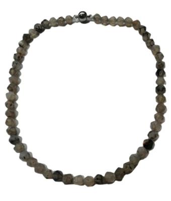 China Trendy High Quality Natural Stone Agate Faceted Bead Necklace With Magnet For Women for sale