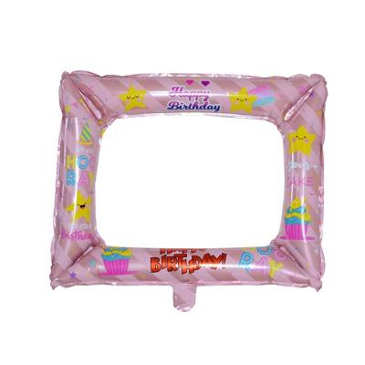 China Gift Toy Wholesale Distributor Custom Balloon Printing Happy Birthday Printed Rectangular Happy Graduation DIY Photo Frame Balloons for sale