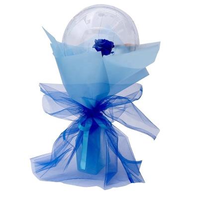 China Gift Toy Wedding DIY Light Up Led Lights Round Blue Flowers Bobo Balloon Bouquet Rose Petal Decoration Balloon for sale