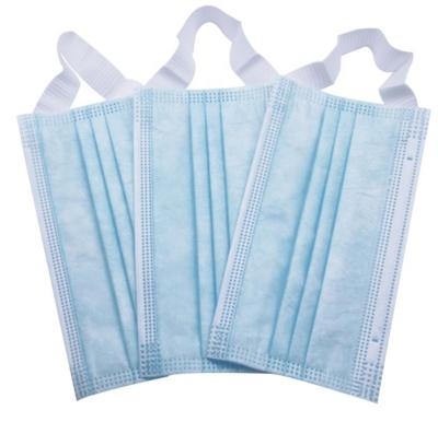 China Flat Type IIR Elasric Wide Band Flat Type Elasric Band Disposable 3 Ply Surgical Mask Water Proof For Hospital Staff Protection for sale