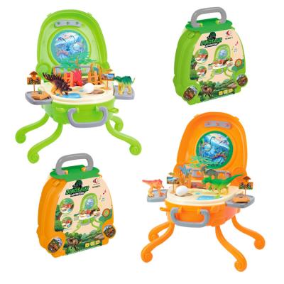 China Dinosaur World Set Jurassic Period Dinosaur Paradise Toy Set Children's Suitcase Storage Box Kids Toys 2023 Green Orange for sale