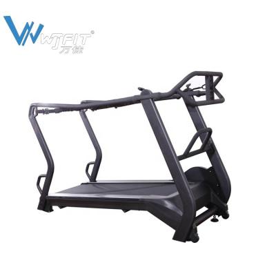 China Commercial Wooden Manual Treadmill Curve Cardio Exercise Machine Commercial Professional Fitness Treadmill for sale