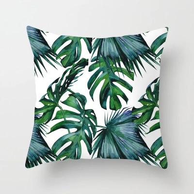 China New Home Tropical Rainforest Pillow Covers Tropical Palm Leaves Cushion Covers Square Decorative Pillowcases For Sofa Couch Bed Patio for sale