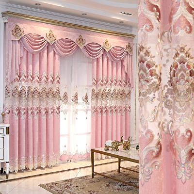 China 5PCS Blackout Pink Curtain With Drapery Luxury Curtains For Living Room for sale