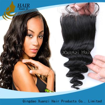 China Natural Black Closure Piece Weave100% Virgin Hair , Lace Frontal Closure 13x4 for sale