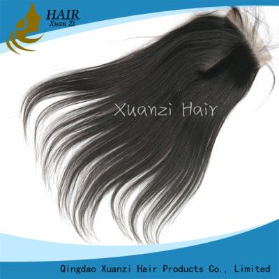 China Grampo de Remy em extensões Yaki reto, fechamento brasileiro macio do cabelo do laço do cabelo à venda