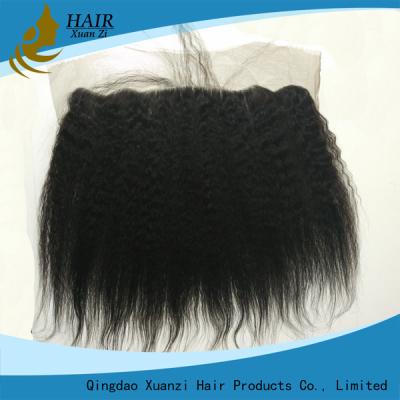 China 7A Virgin Full Lace Wigs Human Hair , Black Lace Front Closure Piece Kinky Straight for sale