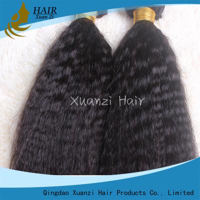 China Las extensiones indias peruanas rectas rizadas del pelo de la Virgen no alisan ningún liendre 8 - 32 pulgadas en venta