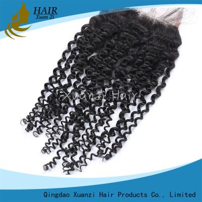 China Black Women Human Hair Top Closures 180% Density 100% Virgin Hair No Shedding for sale