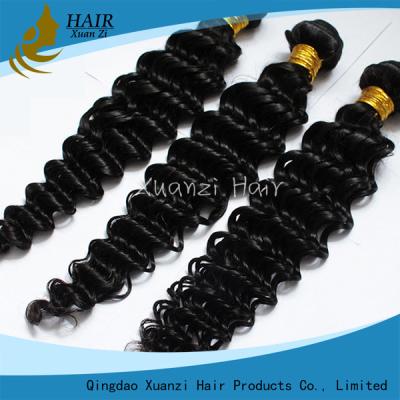 China Long Lasting Malaysian Virgin Hair Extensions Deep Wave 8  -  32 Feet  No Chemical 7A for sale